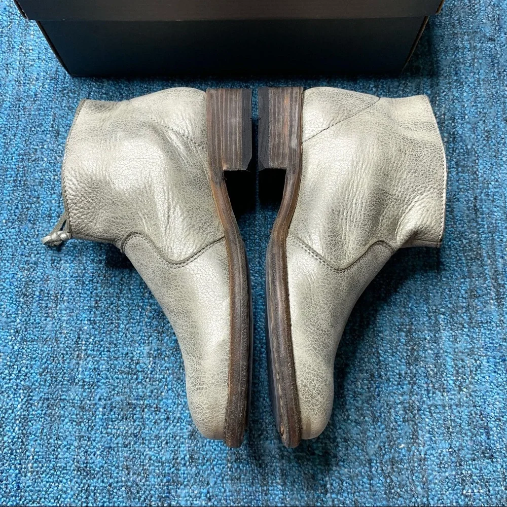 Blackstone JL70 Grey Metallic Genuine Leather Booties Western Ankle Boot 6 Women